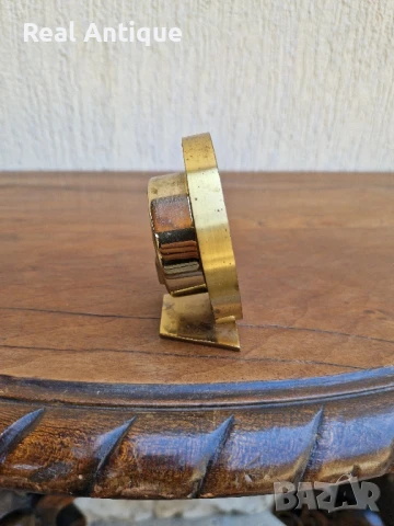 Антикварен колекционерски немски бронзов часовник будилник Junghans , снимка 6 - Антикварни и старинни предмети - 51083525