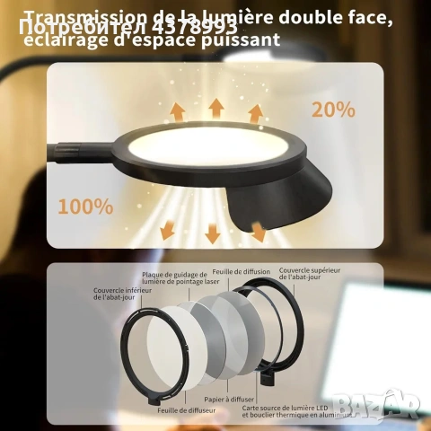 LED лампа настолна лампа, снимка 4 - Настолни лампи - 54239780