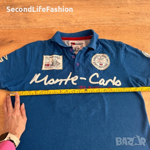 Мъжка поло тениска Geographical Norway Monte Carlo Sailing Club размер M синя, снимка 5 - Тениски - 54128629