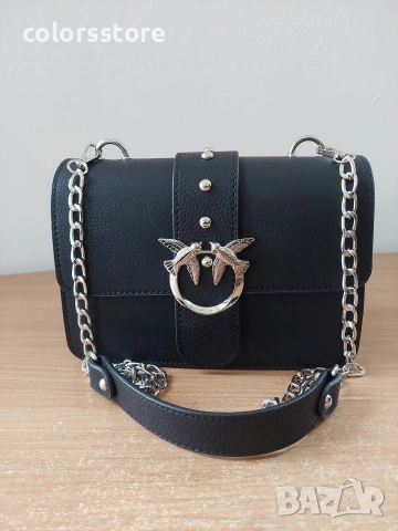 Черна чанта Пинко/SG17n, снимка 4 - Чанти - 53291402