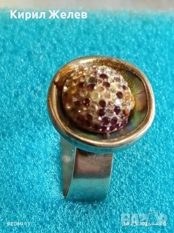 Модерен сребърен пръстен с розов ТУРМАЛИН и РУБИЛИТ стил и елегантност 27534, снимка 7 - Пръстени - 54026181