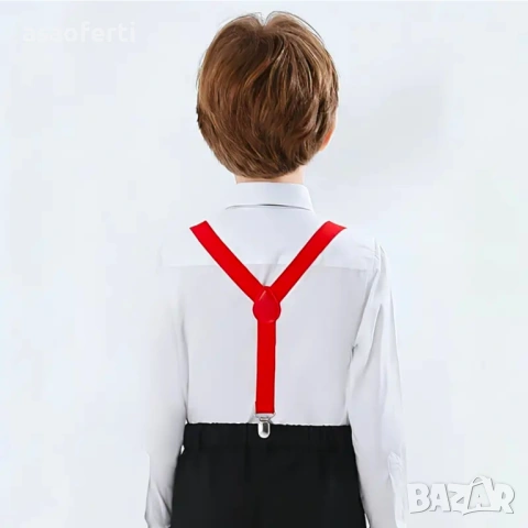 Детски комплект тиранти и папионка в червен цвят , снимка 6 - Други - 54083279