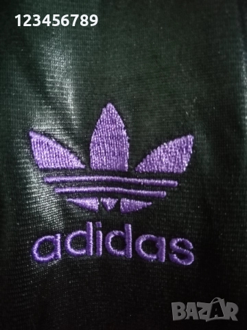 Adidas Chile 62 оригинално мъжко черно-лилаво горнище размер S Vintage Trefoil ретро блестящо , снимка 6 - Спортни дрехи, екипи - 52185125