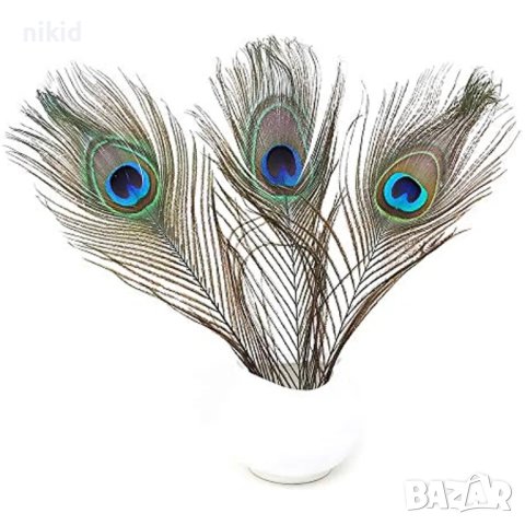 10 бр паунови пера паун перо декорация украса изкуствени цветя, снимка 4 - Декорация за дома - 15388882