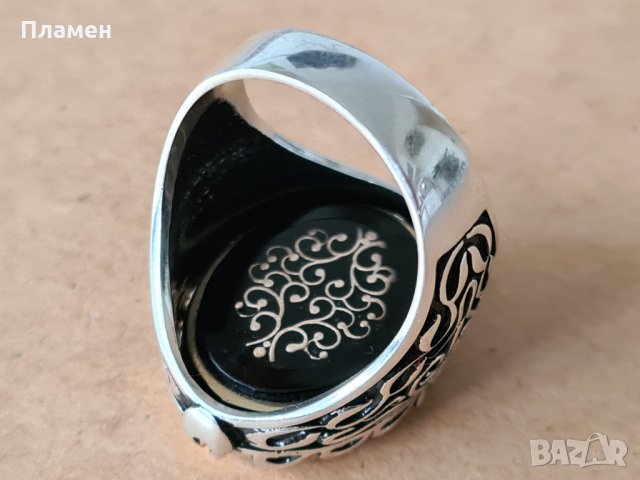 мъжки сребърен пръстен с две лица, снимка 4 - Пръстени - 35123860