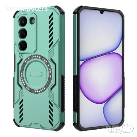 За Realme C100 5G / C83 5G Магнитен Butterfly Armor TPU PC Калъф с Охлаждащ Дизайн и Скрийн Протекто, снимка 2 - Калъфи, кейсове - 56184722