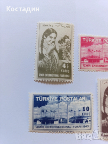 Пощенски марки Турция 1943, снимка 2 - Филателия - 53981044