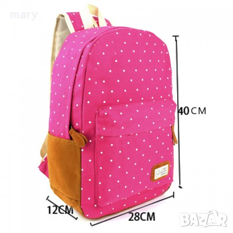 ЧЕРВЕНА РАНИЦА НА ТОЧКИ, снимка 8 - Раници - 31521058