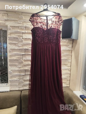дамска рокля хл в цвят бордо 89лв, снимка 2 - Рокли - 51422724