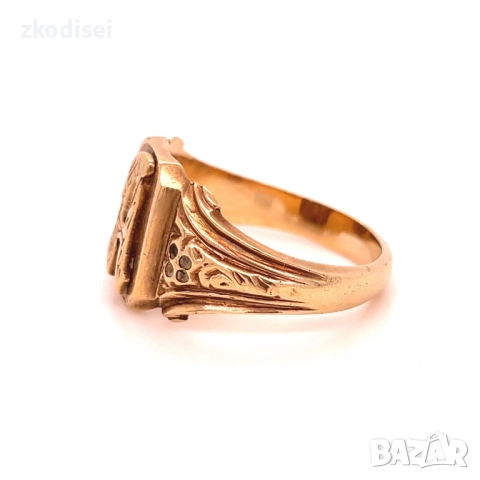Златен мъжки пръстен 8,69гр. размер:66 14кр. проба:585 модел:22513-1, снимка 2 - Пръстени - 52636194