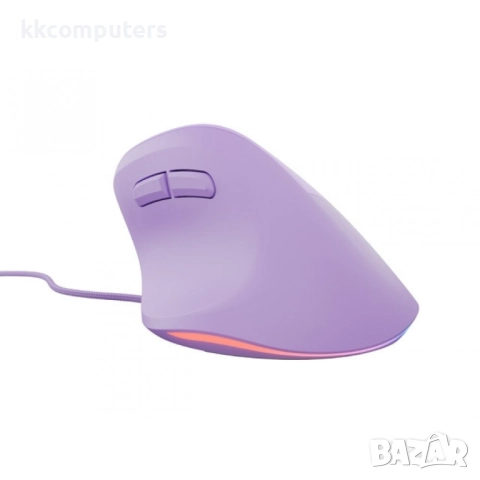 Natec Vertical Mouse Crake 2 Pro Жична оптична мишка- 12800DPI, RGB, 6 бутона, Лилава, снимка 3 - Клавиатури и мишки - 52807318