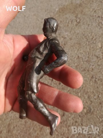 Метална фигурка от Френски часовник футболист, снимка 4 - Антикварни и старинни предмети - 30768463