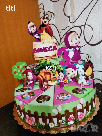 Картонена торта Маша и мечока 