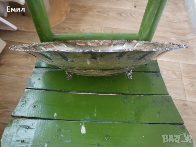 Антикварна сребърна фруктиера поднос, снимка 2 - Колекции - 52623849