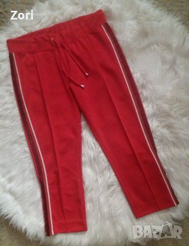СТРАХОТЕН червен спортен панталон  - 7/8 дължина на крачола , снимка 1 - Спортни екипи - 42767736