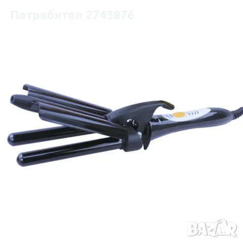 Ретро преса за коса с три тръби с керамично покритие 16 мм  ЕК 3002, снимка 7 - Преси за коса - 34237591