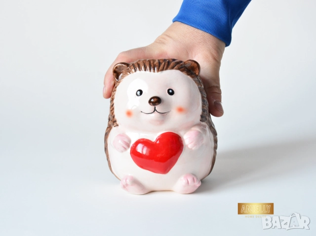 Керамична Саксия Таралеж със Сърце / Декоративна Кашпа за Растения / Подарък за Дете / Кашпа Ежко, снимка 6 - Декорация за дома - 52398832