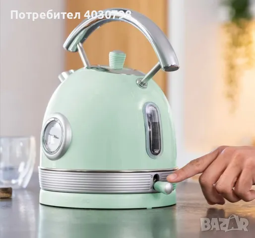 Електрическа кана Cecotec Thermosense 420 Vintage Light Blue, (18912), снимка 3 - Кани - 49204755