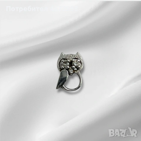 Златна 18к висулка бухал