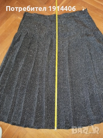 Черна пола плисе на точки , размер 42, талия 49 см., дължина 76 см., снимка 9 - Поли - 51870648