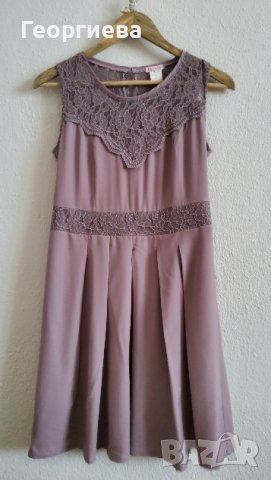 Красива лилава рокля с дантела, снимка 2 - Рокли - 37765191