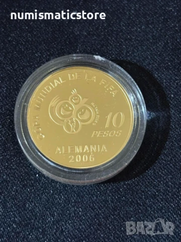 Аржентина 2004 - 10 песо - Световно първенство по футбол 2006 година - Златна монета, снимка 3 - Нумизматика и бонистика - 51239811