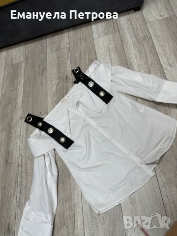 Дамска риза/ бяла/ с презрамки за акцент/ дълъг ръкав , снимка 4 - Ризи - 38978891