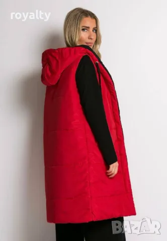 Дълъг двулицев дамски елек със силиконова вата Различни цветове , снимка 2 - Елеци - 49269385