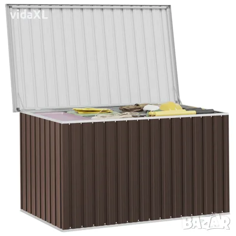 vidaXL Градински сандък за съхранение, кафяв, 171x99x93 см, снимка 3 - Ракли - 56147641