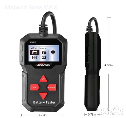 Тестер за акумулатор – KW210/PA123 12V, снимка 2 - Аксесоари и консумативи - 52915227