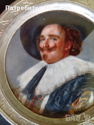 Чиния порцелан метал Бавария 10.5 см, снимка 3 - Антикварни и старинни предмети - 52221648