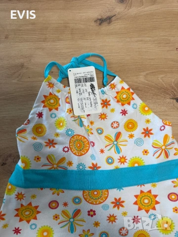 Бяла детска рокля с цветни шарки , снимка 3 - Детски рокли и поли - 54331146