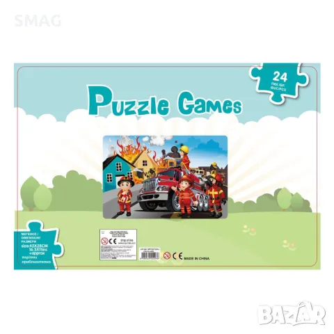 Пъзел с пожарна кола и пожарникари (24 части) S_1220362, снимка 2 - Игри и пъзели - 49027628