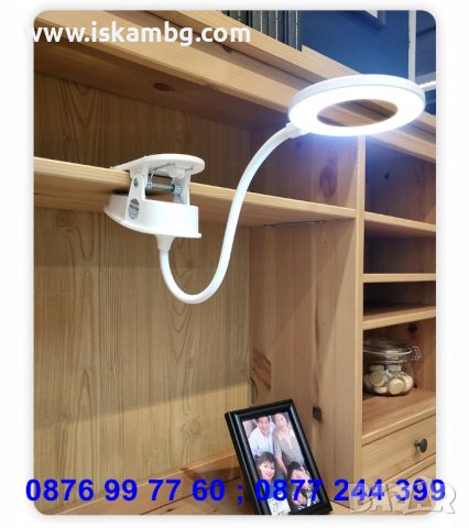 Настолна лампа за четене с щипка / лед лампа за четене на книги с щипка - КОД 3737 YG-T102, снимка 12 - Настолни лампи - 37731317