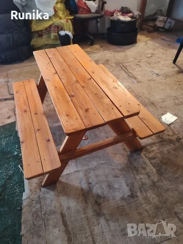 Детска маса с пейки, снимка 3 - Градински мебели, декорация  - 47651464