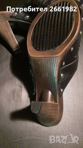 Нови черни чехли с капси на ток, снимка 3 - Чехли - 37199636