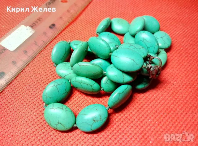 ШАРМАТЕН ТЮРКОАЗЕН РЕТРО АР ДЕКО СТИЛ ГЕРДАН КОЛИЕ 47274, снимка 5 - Колиета, медальони, синджири - 47309092