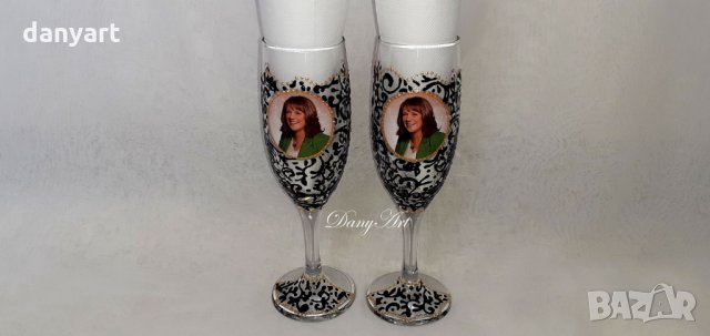 Рисувани чаши за бяло вино