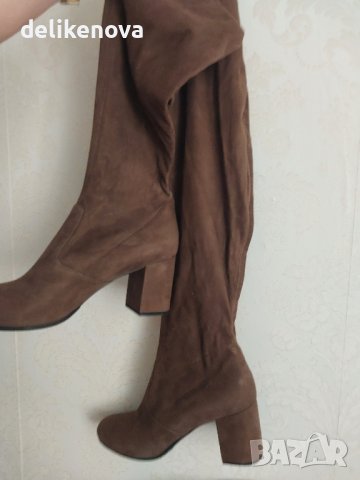 Ives Saint Laurent. Original. Size 41 Дълги ластични ботуши. Велур, снимка 2 - Дамски ботуши - 42437252