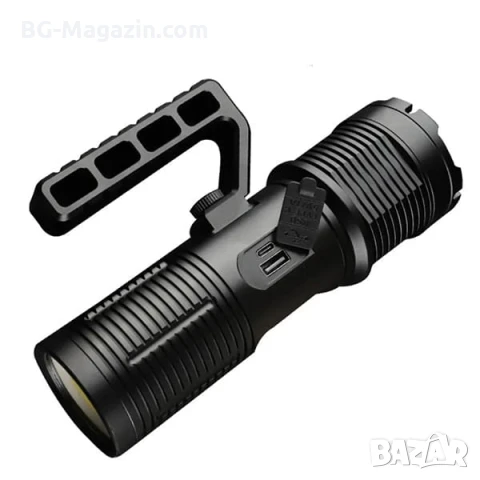 Мощен далекобоен тактически прожектор акумулаторен LED ръчен фенер и къмпинг лампа за лов риболов, снимка 6 - Къмпинг осветление - 50876287