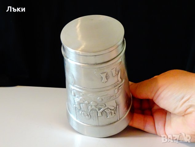 Калаена чаша,халба от калай 11.5 см.,300 мл. , снимка 6 - Антикварни и старинни предмети - 29089272