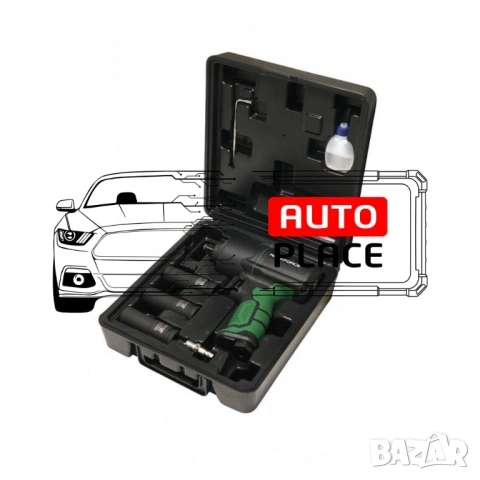 Пневматичен гайковерт с къс шпиндел 1450 Nм 1/2″ RockForce с вложки и куфар, снимка 9 - Други инструменти - 54048512