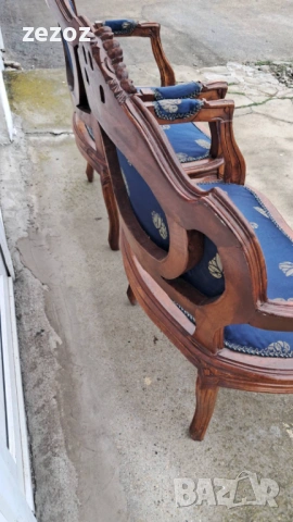 Кресла ретро орехов масив №28, снимка 6 - Дивани и мека мебел - 54076372