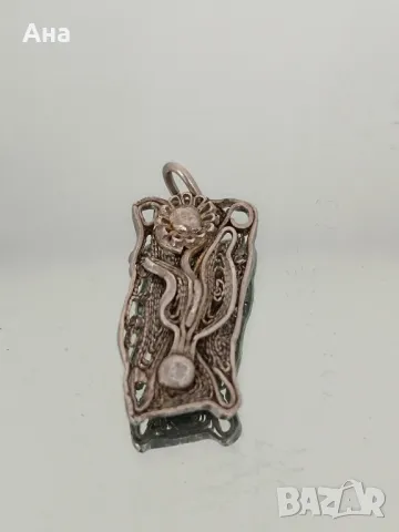 Красива сребърна висулка филигран 