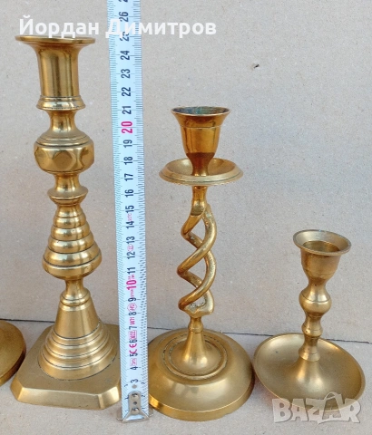 месингови свещници, снимка 4 - Антикварни и старинни предмети - 53890413