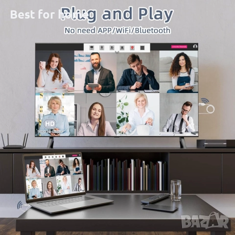  SUNMEG Безжичен HDMI предавател и приемник - 4K, 1080P 60Hz , снимка 2 - Приемници и антени - 51836228