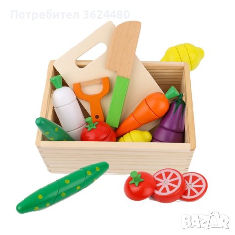 Дървени зеленчуци за рязане с магнит 3542, снимка 7 - Други - 40702531