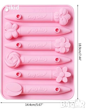 Молив Моливи Пастели Crayon големи дълбок силиконов молд фондан шоколад гипс, снимка 3 - Форми - 37993910