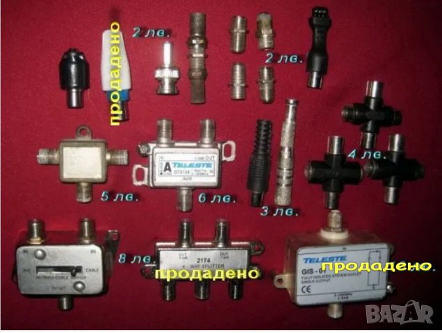 Сплитер за кабелна тв, единичен и двоен отклонител, Телесте, букси и др., снимка 1 - Друга електроника - 19623185