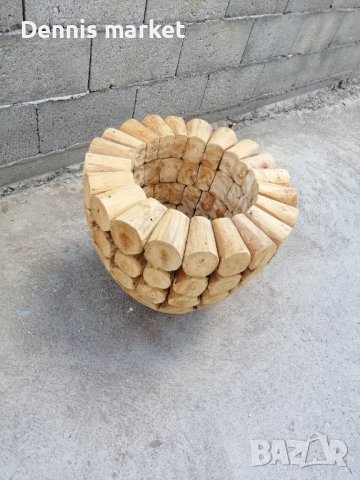 Дървена саксия , снимка 2 - Саксии и кашпи - 37906467